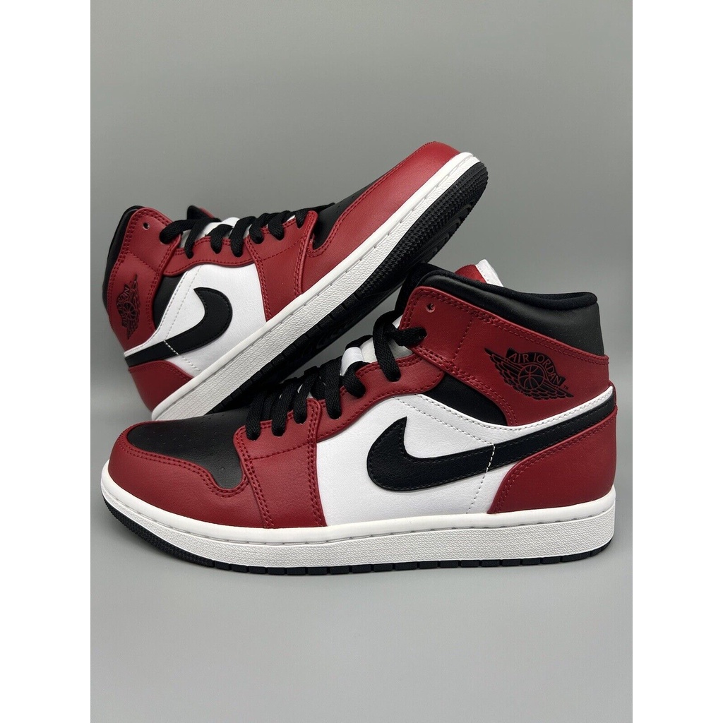 Air Jordan 1 Mid Chicago Black Toe 554724-069 男女 AJ1 芝加哥 黑紅