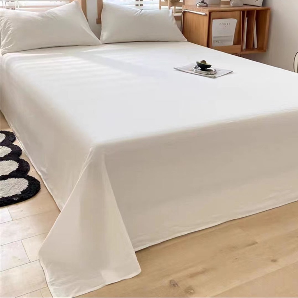 床上用品 床單 被套 枕頭套水洗棉床單單件素色床上用品單人學生宿舍1.5m家用1.8m夏天床單子