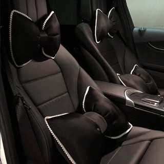 【特惠】蝴蝶結頭枕腰枕 車載靠枕護腰墊時尚簡約 車用頭枕頸枕 舒適開車舒疲勞 汽車內腰靠墊 汽車裝飾 車內用品