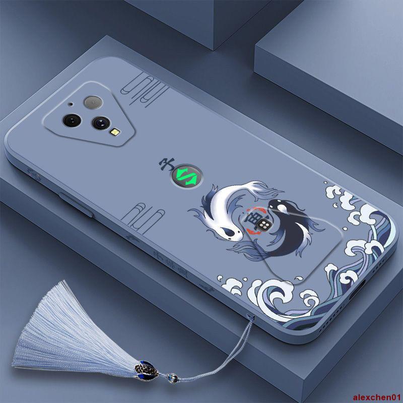 熱銷-XM好物館-中國風子非魚小米黑鯊3 3S 3Pro液態硅膠手機殼保護套全包軟外殼
