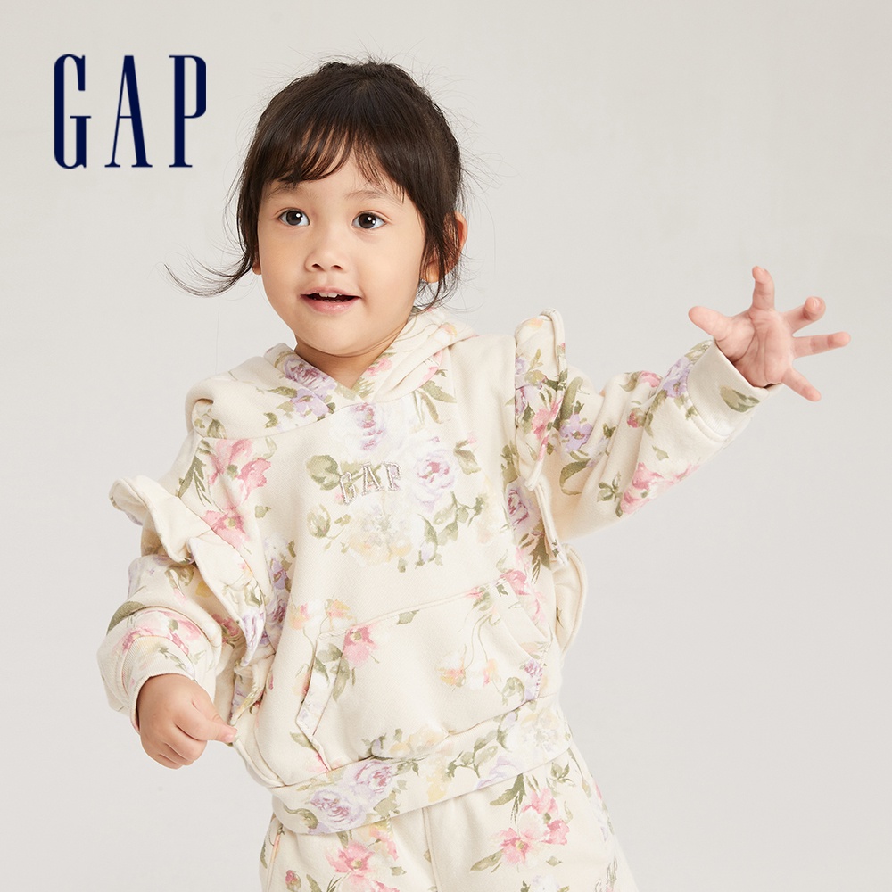 Gap 女幼童裝 Gap x LOVE SHACK FANCY聯名 Logo印花帽T-多彩花印(786136)