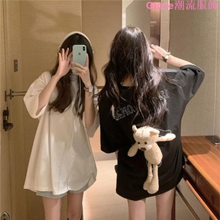 【臺灣出貨】超大尺碼~小熊T恤女閨蜜裝夏季下衣消失寬松短袖新款設計感中長款上衣ins潮大尺碼 上衣女 寬鬆 韓版