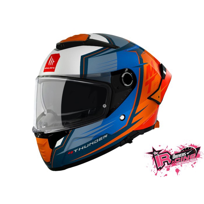 ♚賽車手的試衣間♚ MT Helmets® Thunder 4 SV Pental B4 Matt 消光 藍/橘