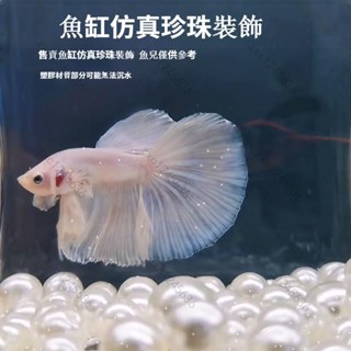 🎉新店開業 免運🎉 小型生態 金魚 孔雀魚 珍珠裝飾 半月 鬥魚 魚缸 造景 擺件 裝飾 珍珠 好看