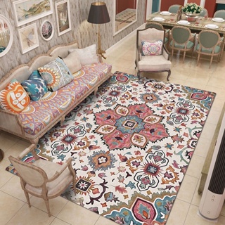 #ins復古波西米亞地毯墊 客廳茶幾毯 現代簡約臥室房間滿鋪床邊毯 大麵積傢用 超大床邊墊床邊