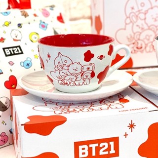 BT21杯盤組/咖啡杯/馬克杯/瓷杯/送不織布袋子