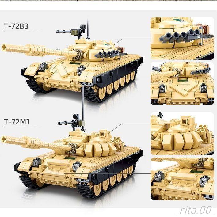 現貨 高還原軍事積木玩具小魯班T72B坦克兼容樂高拼裝積木陸軍事重型裝甲車模型兒童玩具武器槍坦克飛機積木