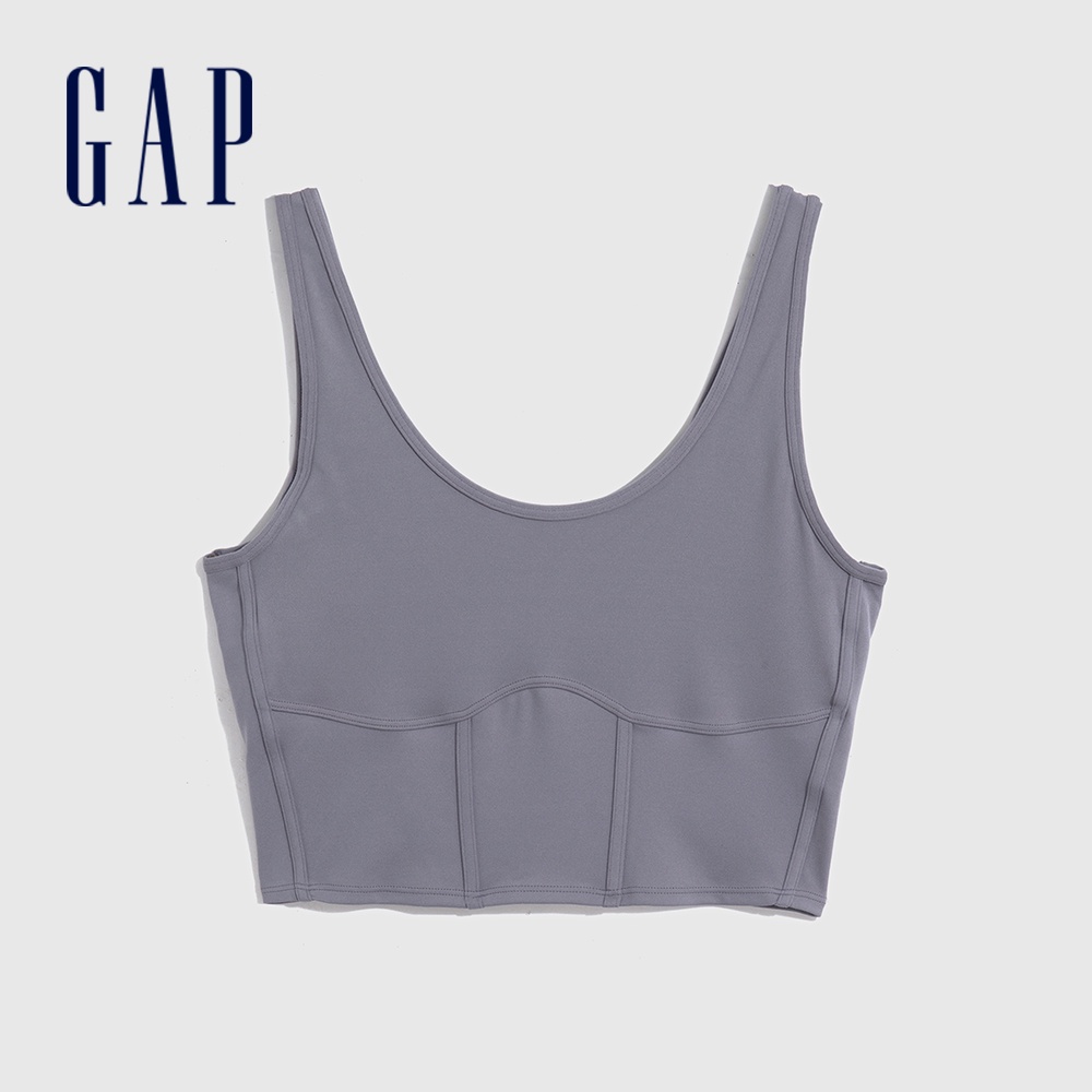 Gap 女裝 彈力塑身運動背心 Gapfit系列-碳灰色(598667)