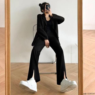 ⚡中大碼女裝⚡加大尺碼長褲 寬鬆 150公斤內可穿 顯瘦冰絲開叉褲女300斤大尺碼夏季胖妹妹寬鬆高腰顯瘦寬褲直