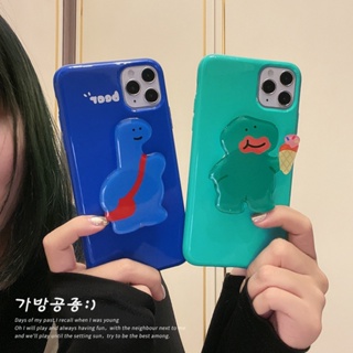 韓國ins可愛恐龍支架蘋果12promax手機殼14適用iphone11情侶X軟13