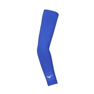 MIZUNO 運動袖套(台灣製 吸濕排汗 抗UV 防曬 臂套 反光 美津濃「32TYAG0416」 藍銀