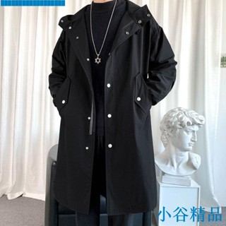 ✨小谷精品✨最新熱銷2022秋冬新款風衣男中長款韓版潮流寬鬆休閒大衣潮牌帥氣連帽外套