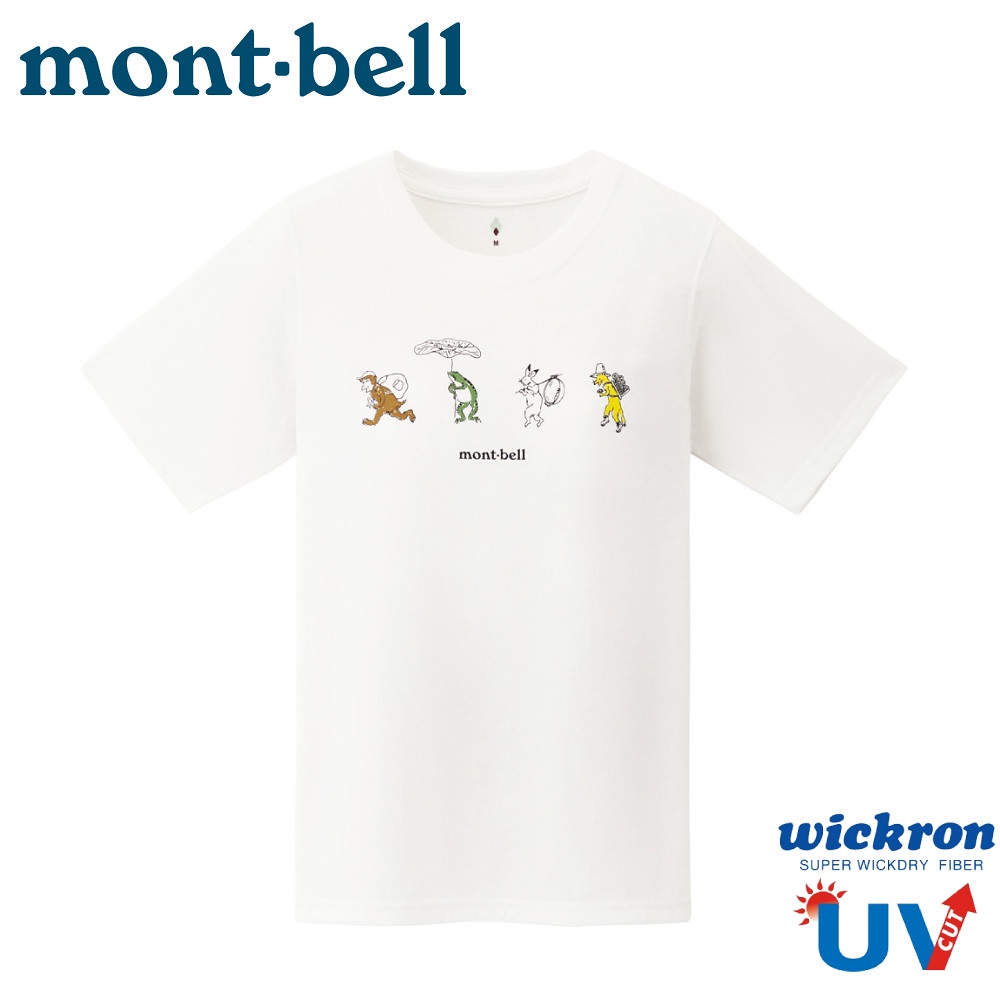 【Mont-Bell 日本 女 WIC.T 鳥獸CAMP短袖排T《白》】1114536/短T/登山