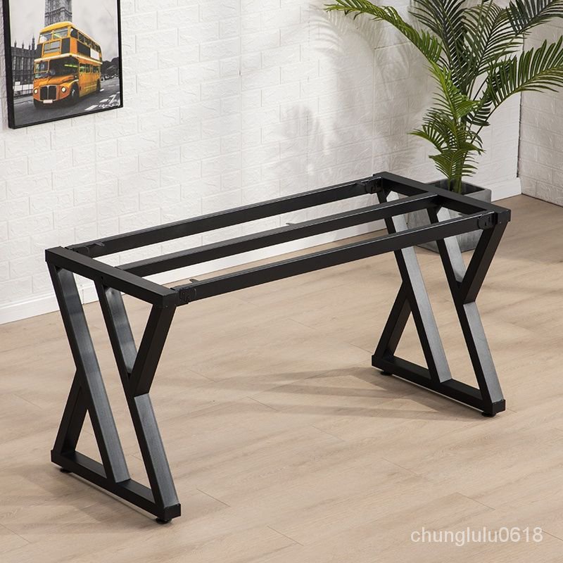 【新品】烤漆鐵藝桌架辦公桌會議桌餐桌支架實木大闆桌腳架吧台桌金屬架子