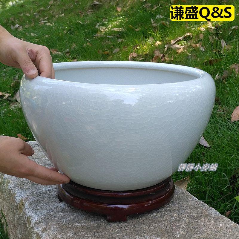 ✅水缸擺件 陶瓷魚缸碗蓮花盆睡蓮缸荷花缸