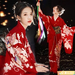 完美Go❀cospaly 日本 和服 傳統服飾 和服女正裝傳統夏季紅色日式和風中國風攝影旅拍寫真神明少女和服