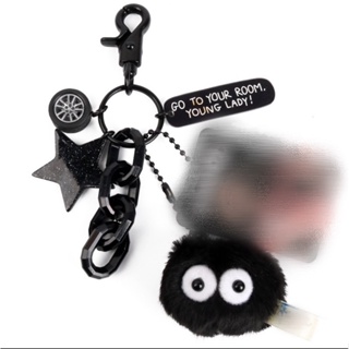 黑煤炭 煤炭 小黑煤 黑炭 黑碳 精靈 鑰匙扣 毛球 掛件 包包掛飾 鑰匙圈 吊飾 煤炭