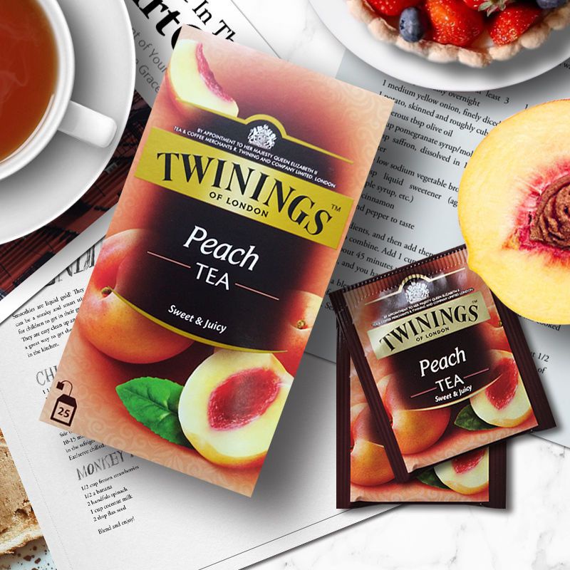 英國川寧蜜桃果香紅茶茶包twinings桃子味水果茶冷泡茶袋泡茶茶葉