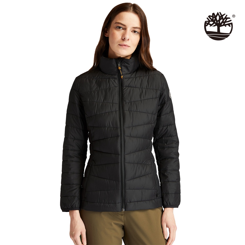 Timberland 女款黑色可收納輕質有機棉立領外套|A23GU001