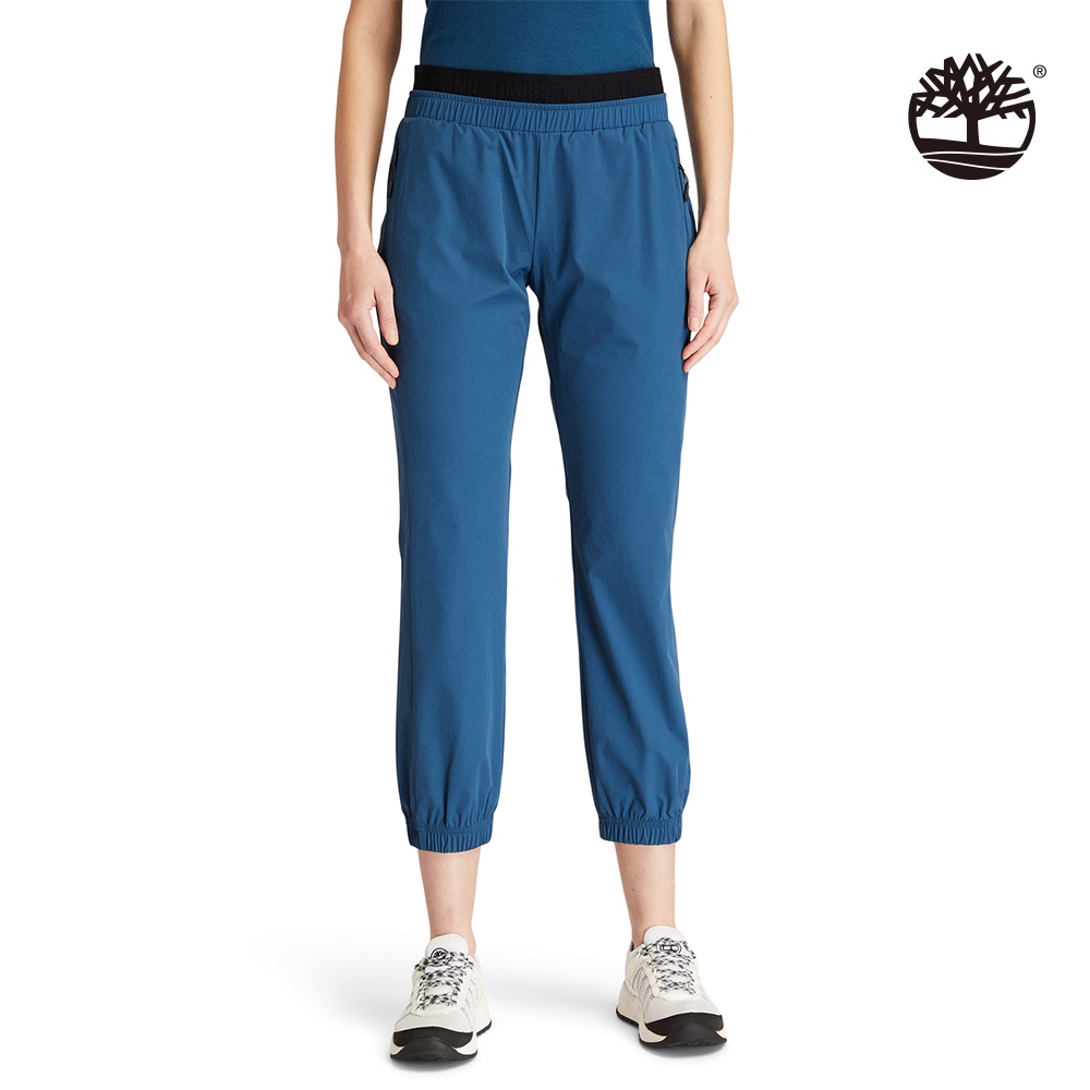 Timberland 女款藍色休閒彈性長褲|A2G18BZ4