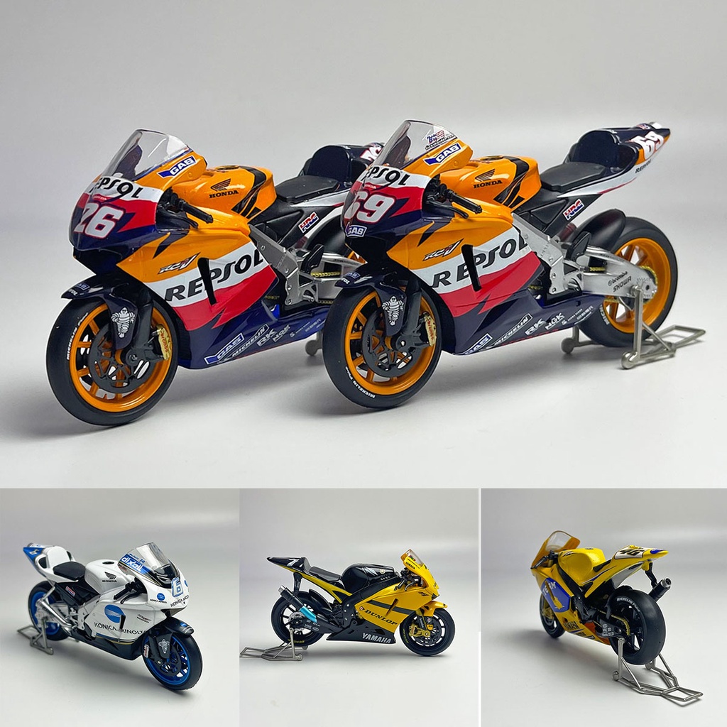 現貨  GUILOY 1:18 雅馬哈YZR M1本田RC211V大獎賽車合金機車模型