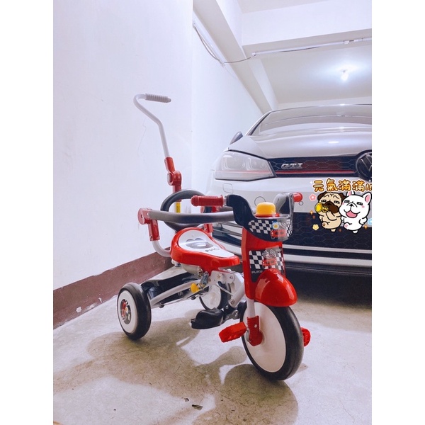 ✨溜娃神器 🌸二手折疊三輪車✨ 藍色企鵝 PUKU 🌟三輪腳踏車 一車三用