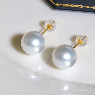 耳釘 耳環 海水澳白耳釘 品質 k金 冷光 秒akoya天女 大白色珍珠南洋奧白耳環