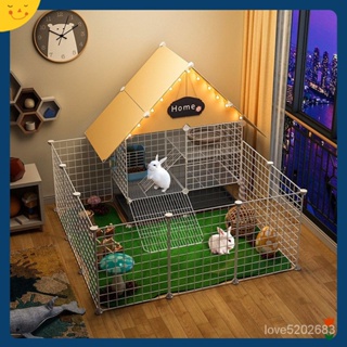 宅配免運😊兔籠子 家用別墅 寵物圍欄 特大號 防噴尿 豪華室內 養殖籠 雙層兔窩