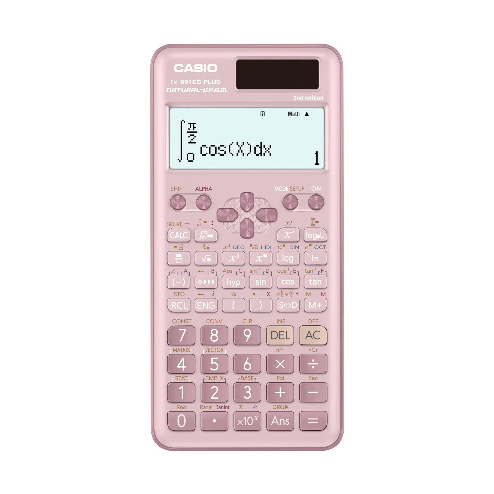 CASIO卡西歐 12位數工程型計算機/計算機-莫蘭迪藕粉色(fx-991ES PLUS-2PK)(尺寸:約16.15×7.7×1.11cm) 墊腳石購物網