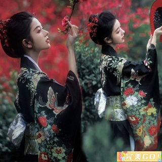 完美Go❀cospaly 日本 和服 傳統服飾 和服 女正裝傳統服裝 神明少女日本和服清新攝影復古小振袖暗黑浴衣