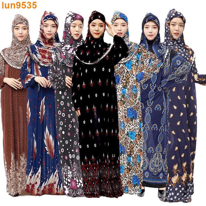 【熱銷】穆斯林女裝禮拜服裝女套頭袍禮拜袍服裝寬鬆回族媽媽裝大尺碼服飾