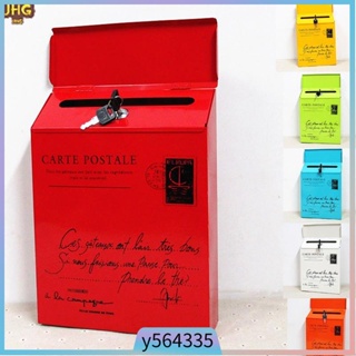 Iron Lock Letter Box Vintage Wall Mount Mailbox Mail Postal