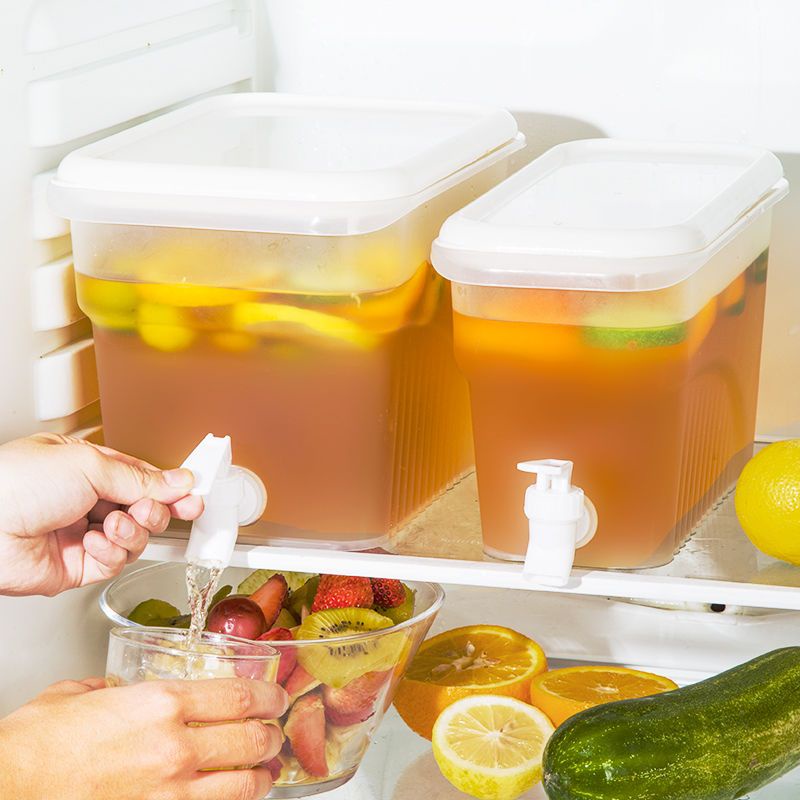 K2 夏天冰水涼水桶冷水壺帶龍頭冰箱家用大容量網紅水果茶壺可樂桶