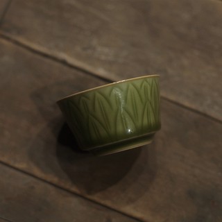 宋青書院 耀州窯 蓮座馬蹄杯 蓮花主人杯 青瓷茶具 茶杯 青瓷茶杯 茶道專用
