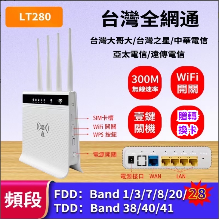 ✶《》臺灣全頻段 4G LTE CAT6分享器全站通語音電話 HJJ