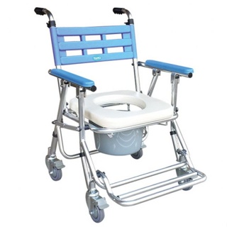 《好康醫療網》耀宏鋁合金便器椅洗澡椅(可收合附輪)YH121-3沐浴椅-洗澡椅-洗澡沐浴椅