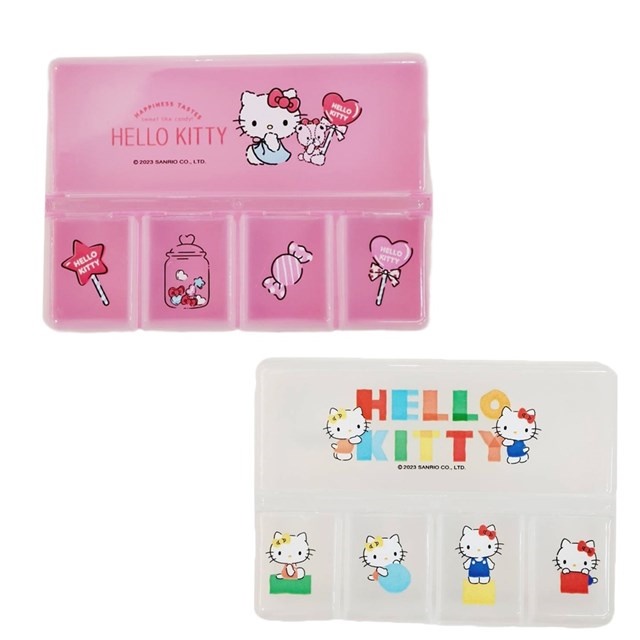 【現貨】小禮堂 Hello Kitty 塑膠五格式藥盒 (2款隨機)