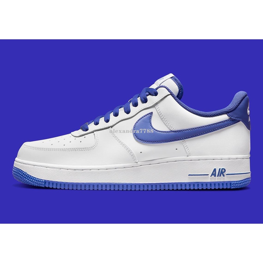 Nike Air Force1 LOW'07 白藍 藍勾 皮革 低幫休閒滑板鞋 DH7561-104
