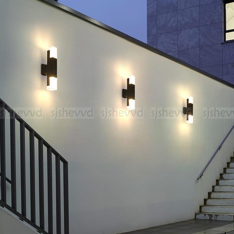 優選燈具🌈led陽臺防水雙頭壁燈上下打光射燈亞克力壁燈陽臺柱子過道樓梯燈