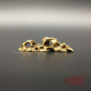 純銅 假山形 筆架 實心 黃銅 迷你 文房用品 桌面 小鎮 紙 黃銅文房用品 小筆架