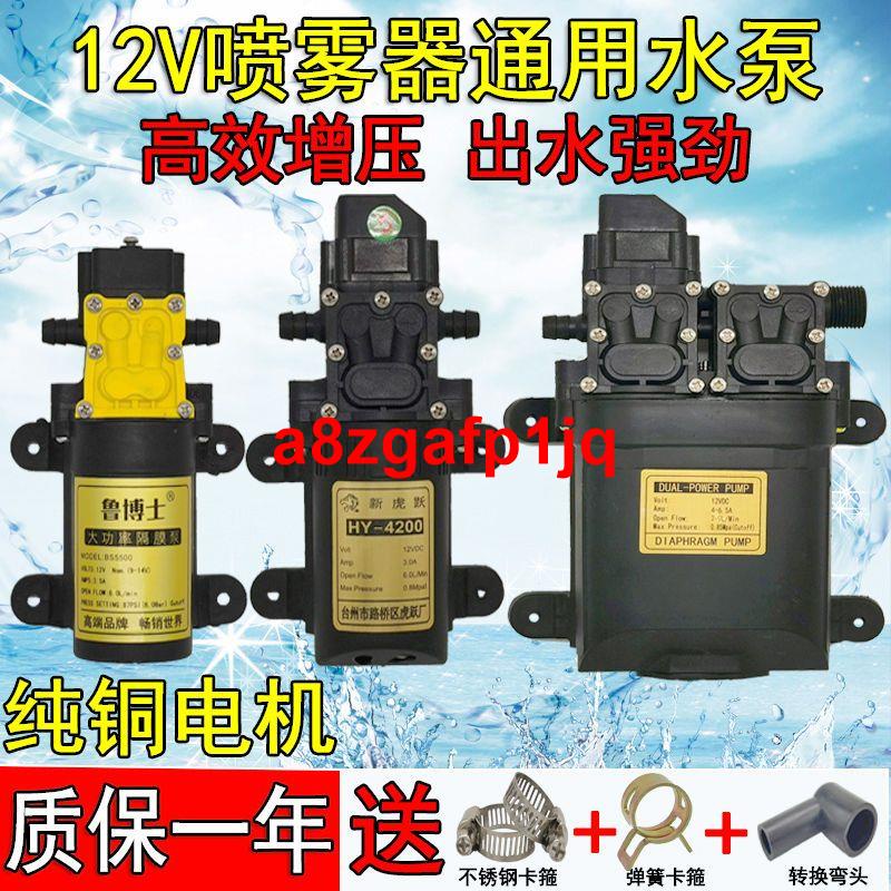 暢銷12v電動噴霧器水泵大功率通用農用高壓水泵電機打機配件雙核泵