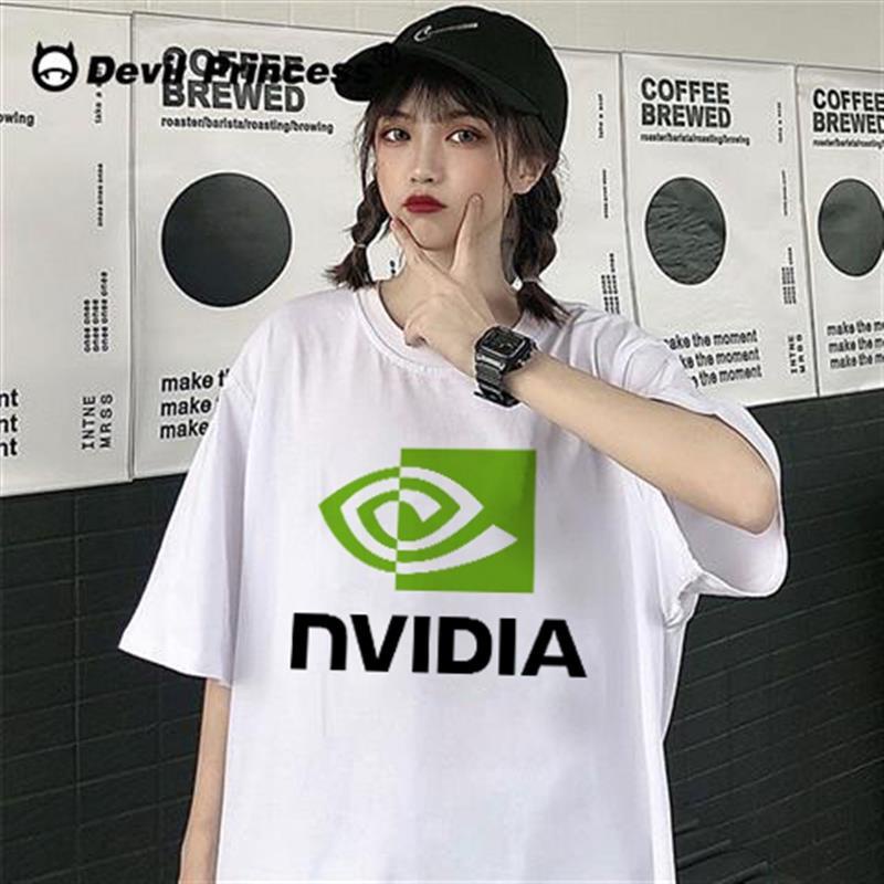 英偉達純棉短袖T恤NVIDIA RTX inter英特爾短袖游戲極客男女衣服