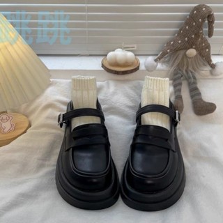 【舒適女鞋】日係厚底樂福鞋 復古瑪莉珍鞋 英倫風小皮鞋女 厚底小白鞋春季新款 學院風配裙子 jk圓頭單鞋