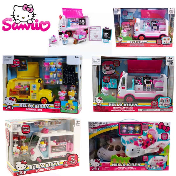 Hello Kitty凱蒂貓救援組合套大飛機餐車校車人偶女孩過家家玩具