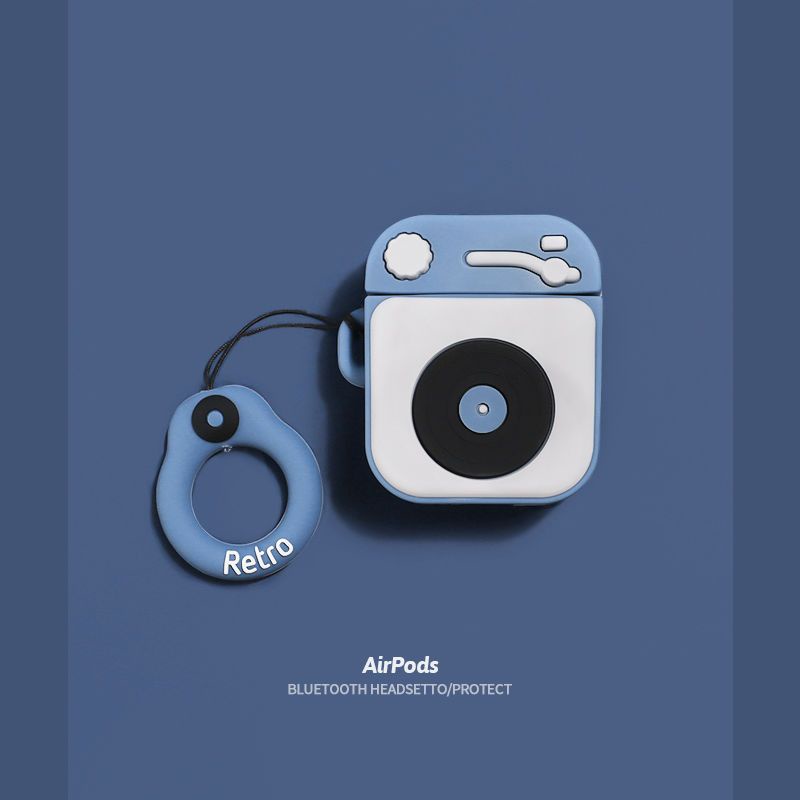 A.CE 復古創意唱片機AirPods Pro保護套蘋果123代無線藍牙耳機防摔殼軟