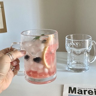 LIGHT HOMEins玻璃水果茶杯帶把氣泡水杯果汁冷飲杯飲料杯喝水大容量杯子#預購#要開超取請聊聊我