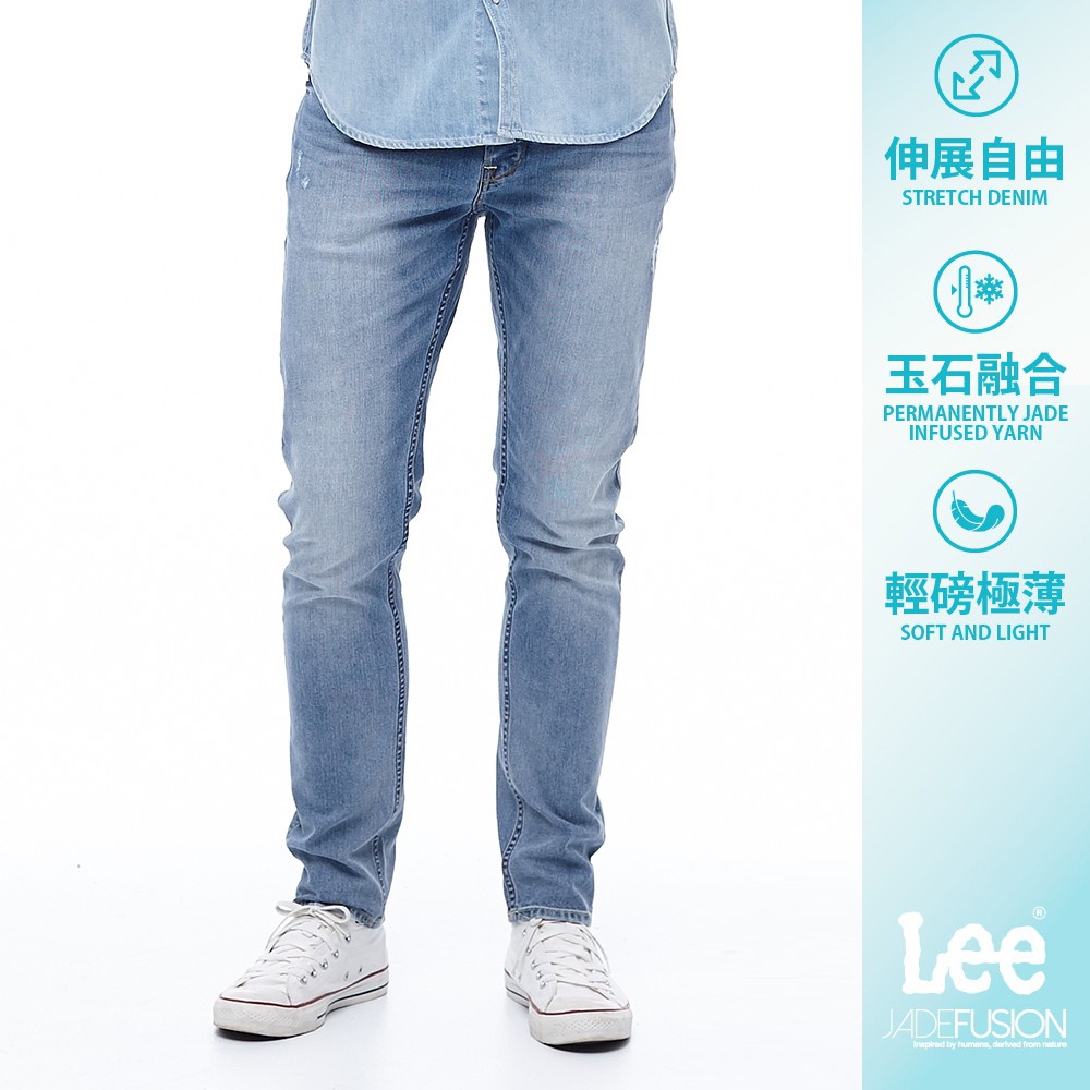 Lee 705 涼感彈性中腰標準小直筒牛仔褲 男 101+ Jade Fusion LL20005877Y