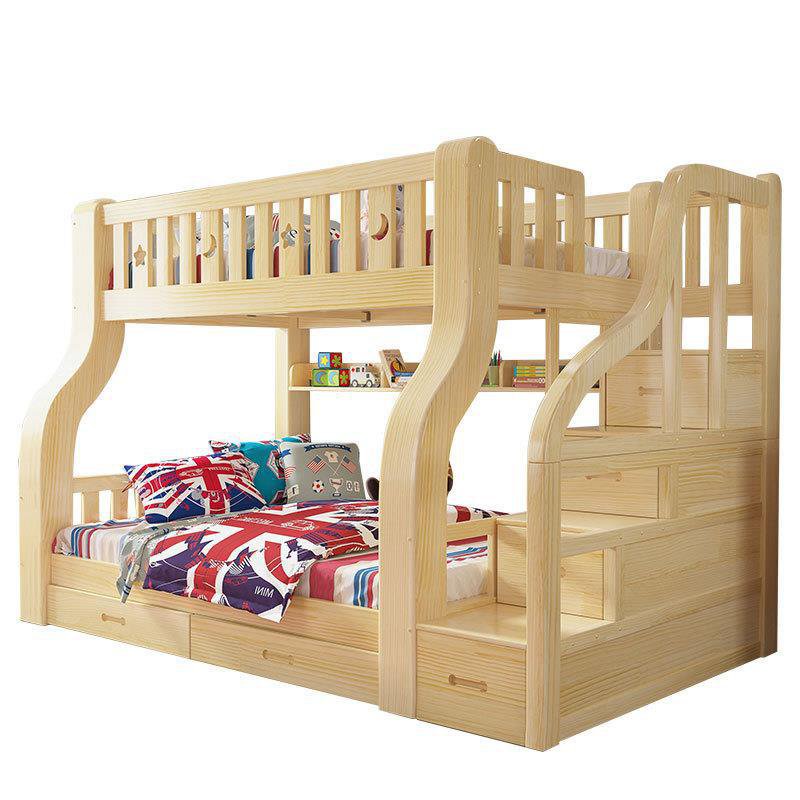 萬達木業 現代上下床雙層床高低床成年兩層交錯式小戶經濟型實木兒童子母床 上下舖床架 高架床 雙人床架 雙層床 1BRB