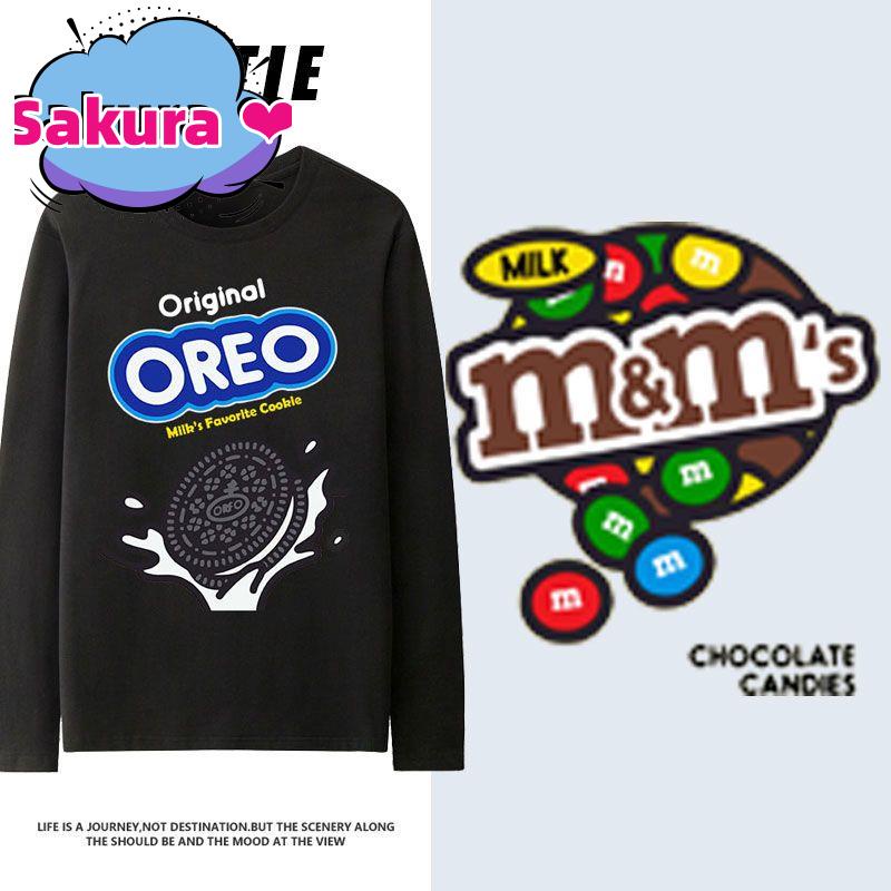 【Sakura ❤️新款】🚀✨ 有童碼 成人碼 童年零食薄款長袖t恤女秋跳跳糖奧利奧mm豆AD鈣卡通印花衣服兒童