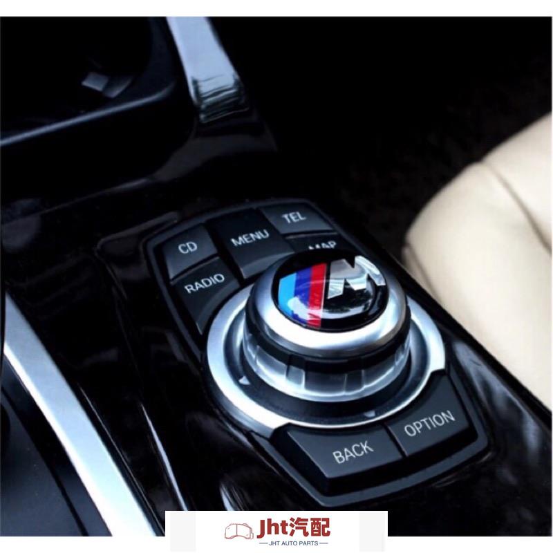 Jht適用於車品（BMW） 改裝 啟動鍵 多媒體 音響旋鈕 貼 藍白 原廠標 M標 M power 內裝 3 5 7系列